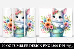 20 Oz Tumbler Sublimation | Colorful Smiling Cute Baby Bunny Product Image 1