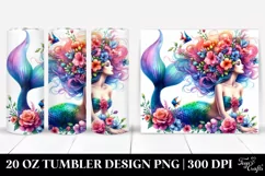 dressed Mermaid Floral Wreath | 20 oz Tumbler Product Image 1