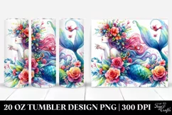 dressed Mermaid Floral Wreath | 20 oz Tumbler Product Image 1