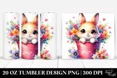 20 Oz Tumbler Sublimation | Colorful Smiling Cute Baby Bunny Product Image 1