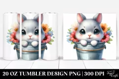 20 Oz Tumbler Sublimation | Colorful Smiling Cute Baby Bunny Product Image 1