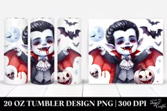 Watercolor Vampire Clipart, Transparent 20 Oz Tumbler Product Image 1