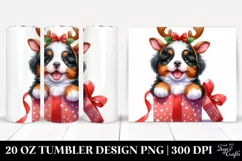 Expressive Bernese Mountain Dog with Gift Box PNG Product Image 1