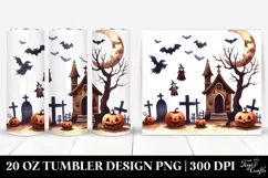 Watercolor Graveyard Clipart, Transparent 20 Oz Tumbler Product Image 1