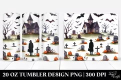 Watercolor Graveyard Clipart, Transparent 20 Oz Tumbler Product Image 1