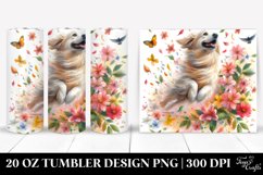 Tumbling Dog with Spring Petals | 20 Oz Tumbler Product Image 1
