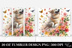 Tumbling Dog with Spring Petals | 20 Oz Tumbler Product Image 1