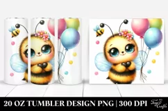 20 Oz Tumbler Sublimation | Colorful Smiling Cute Baby Bee Product Image 1