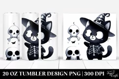 Simple Funny Black Cat Clipart, High-Res 20 Oz Tumbler Product Image 1