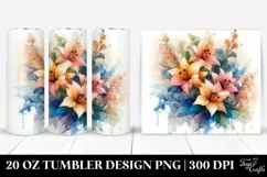 Stained Lobelia Flower Summer 20 Oz Tumbler Product Image 1