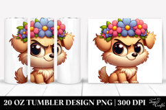 Sarcastic Puppy with Flower Crown 20 Oz Tumbler Product Image 1