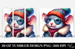 Vibrant Cute Baby Mouse Drawing | 20 oz Tumbler Product Image 1