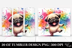 Vibrant Dancing Baby Pug | 20 oz Tumbler Product Image 1