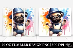 Vibrant Dancing Baby Pug | 20 oz Tumbler Product Image 1