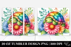 Cute Baby Turtle Sleeping in a Flower | 20 oz Tumbler Product Image 1