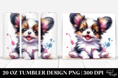 Vibrant Sitting Baby Papillon | 20 oz Tumbler Product Image 1