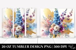 Watercolor Abstract Vibrant Bouquet Gold Foil | 20 oz Product Image 1