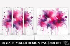 Colorful Magenta Watercolor Splash | 20 Oz Tumbler Product Image 1