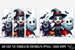 Watercolor Vampire Clipart, Transparent 20 Oz Tumbler Product Image 1