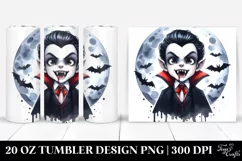 Watercolor Vampire Clipart, Transparent 20 Oz Tumbler Product Image 1