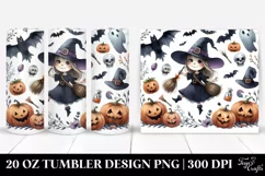 Watercolor Witch Clipart, Transparent 20 Oz Tumbler Product Image 1