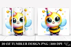 20 Oz Tumbler Sublimation | Colorful Smiling Cute Baby Bee Product Image 1