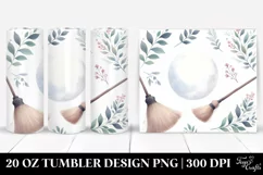 Watercolor Broomstick Simple Image | 20 oz Tumbler Product Image 1