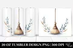 Watercolor Broomstick Simple Image | 20 oz Tumbler Product Image 1