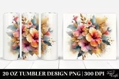 Watercolor Abstract Vibrant Bouquet Gold Foil | 20 oz Product Image 1