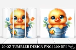 20 Oz Tumbler Sublimation | Colorful Smiling Cute Baby Duck Product Image 1