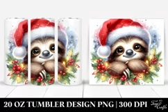 Cute Baby Sloth with Santa Hat, High-Res 20 Oz Tumbler Product Image 1