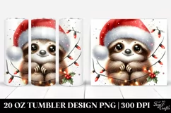 Cute Baby Sloth with Santa Hat, High-Res 20 Oz Tumbler Product Image 1