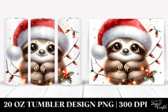 Cute Baby Sloth in Christmas Lights, 20 Oz Tumbler Product Image 1