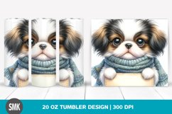 Watercolor Baby Japanese Chin Dressed for Winter | 20 Oz Product Image 1
