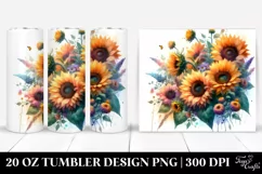 Washed Sunflowers Vibrant Retro | 20 oz Tumbler Product Image 1