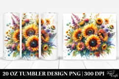 Washed Sunflowers Vibrant Retro | 20 oz Tumbler Product Image 1