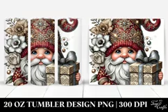 Detailed Christmas Gnome in Digital Painting, 20 Oz Tumbler Product Image 1
