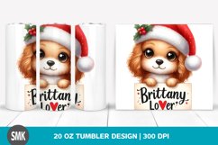 Watercolor Baby Brittany with Santa Hat | 20 Oz Tumbler Product Image 1