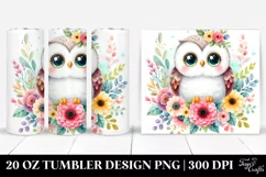 Colorful Cute Owl Floral | 20 Oz Tumbler Product Image 1