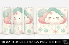Cute Pastel Cloud Snowflakes | 20 oz Tumbler Product Image 1