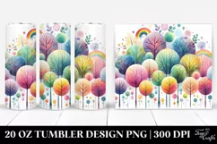 Colorful Pastel Rainbow Trees | 20 Oz Tumbler Product Image 1
