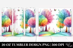 Colorful Pastel Rainbow Trees | 20 Oz Tumbler Product Image 1