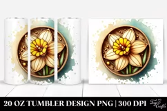Detailed Wooden Daffodil with Golden Insertions | 20 oz Product Image 1