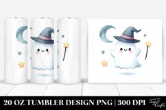Cute Ghost Watercolor | 20 oz Tumbler Product Image 1