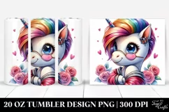 Cute Unicorn Playing Model | 20 oz Tumbler Product Image 1