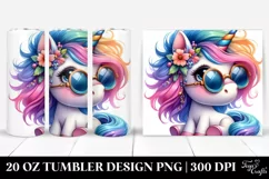 Cute Unicorn Playing with Cool Haircut | 20 oz Tumbler Product Image 1