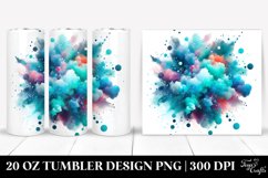 Colorful Cyan Watercolor Particles | 20 Oz Tumbler Product Image 1