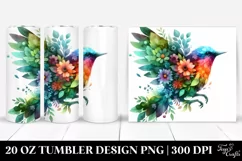 Abstract Vibrant Watercolor Bird | 20 oz Tumbler Product Image 1