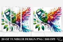 Abstract Vibrant Watercolor Bird | 20 oz Tumbler Product Image 1