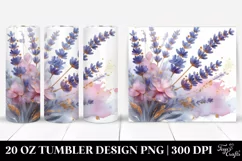 20 Oz Tumbler Sublimation | Glossy Lavender with Golden Product Image 1
